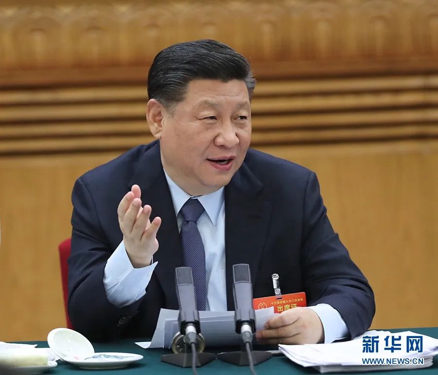 2019年3月7日，習(xí)近平參加十三屆全國(guó)人大二次會(huì)議甘肅代表團(tuán)的審議。新華社記者 鞠鵬 攝